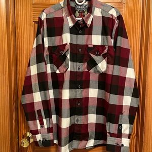 Dixon Flannel Co XL maroon checked shirt NWOT